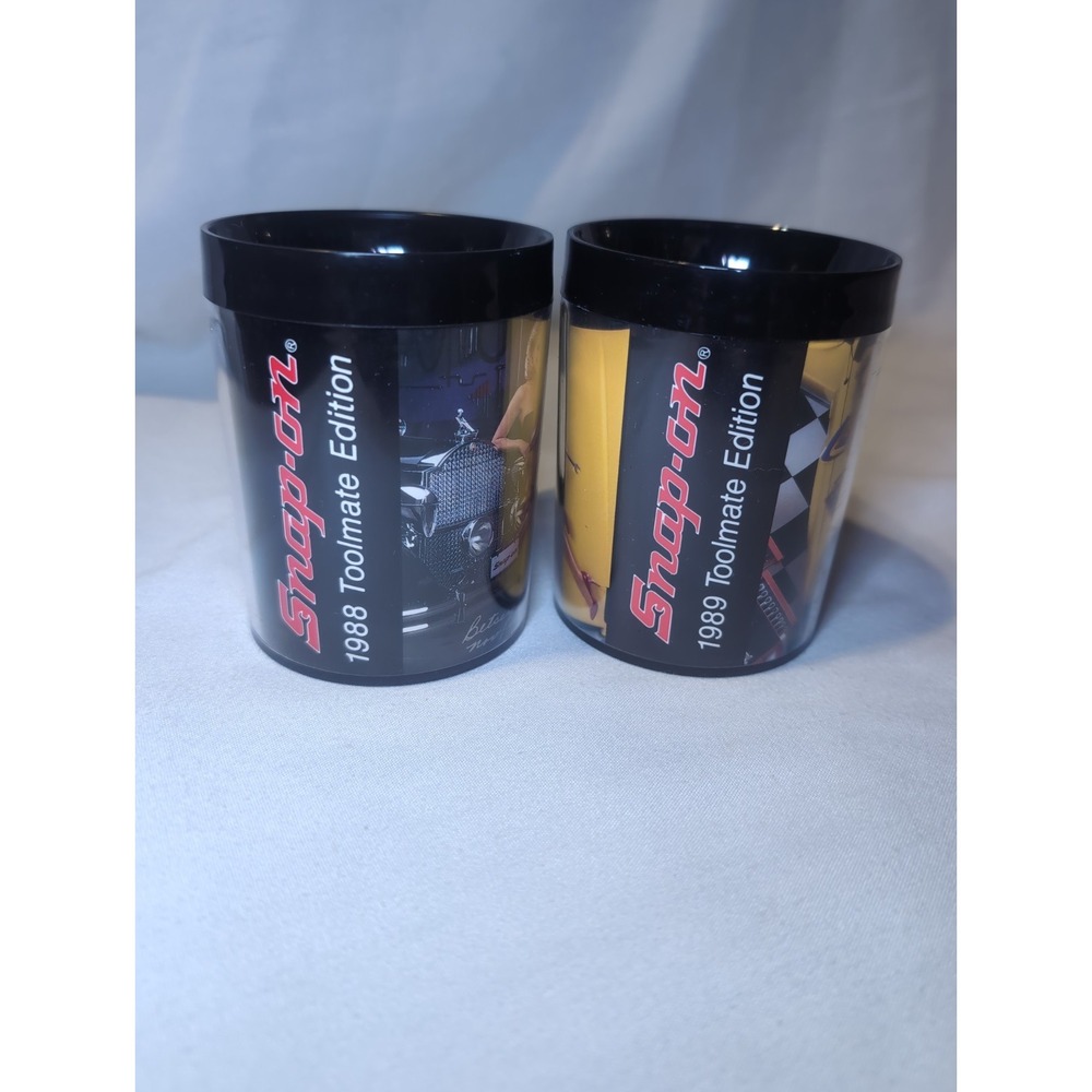 2x Vtg Snap-on Tools Plastic Thermo Serv Coffee Mug 1988 1989 Toolmate Edition